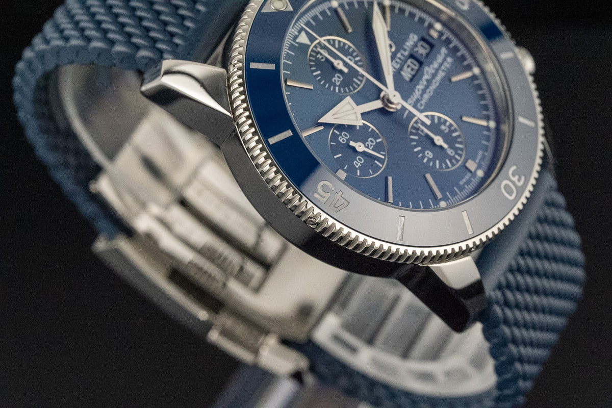 Breitling SuperOcean Heritage Chronograph 44 A13313 Blue Dial Rubber Full Set