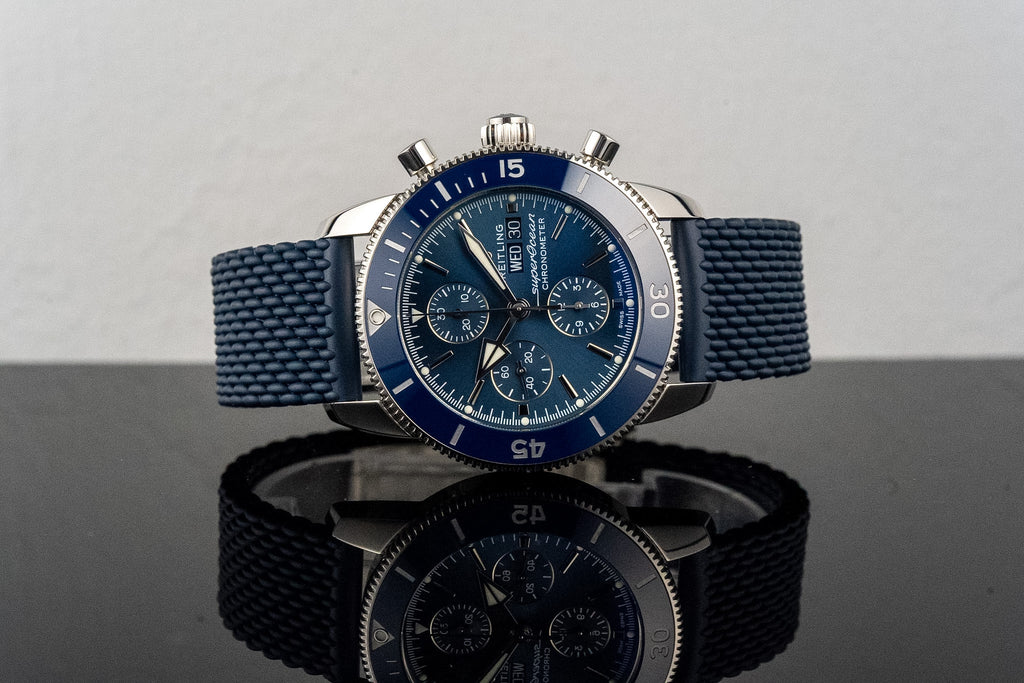 Breitling SuperOcean Heritage Chronograph 44 A13313 Blue Dial Rubber Full Set