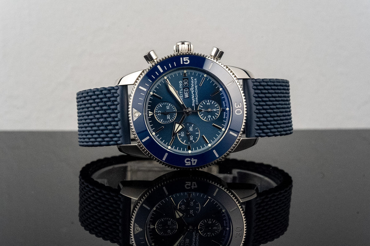 Breitling SuperOcean Heritage Chronograph 44 A13313 Blue Dial Rubber Full Set