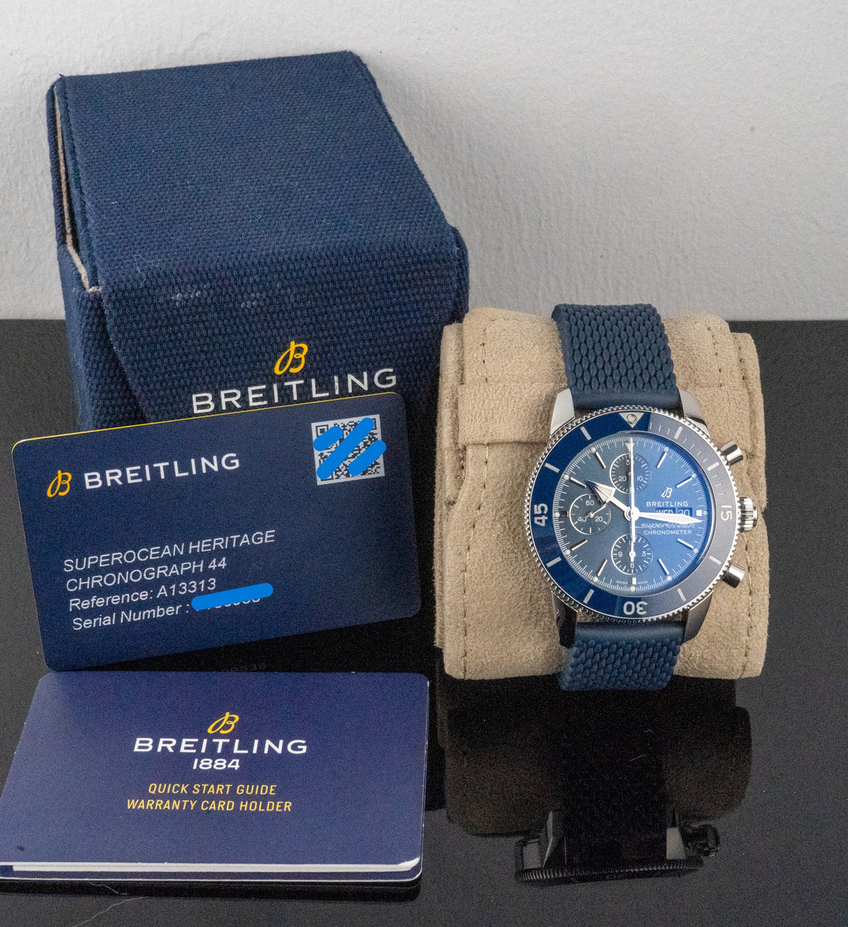 Breitling SuperOcean Heritage Chronograph 44 A13313 Blue Dial Rubber Full Set