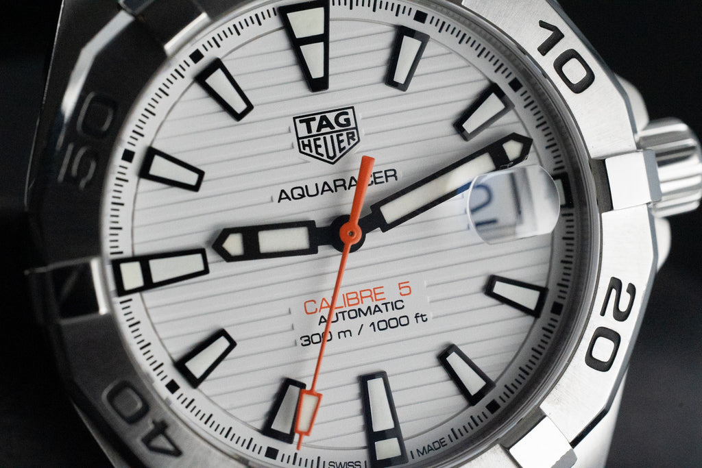 TAG Heuer Aquaracer WBD2111 White Dial Orange Seconds Automatic Full Set