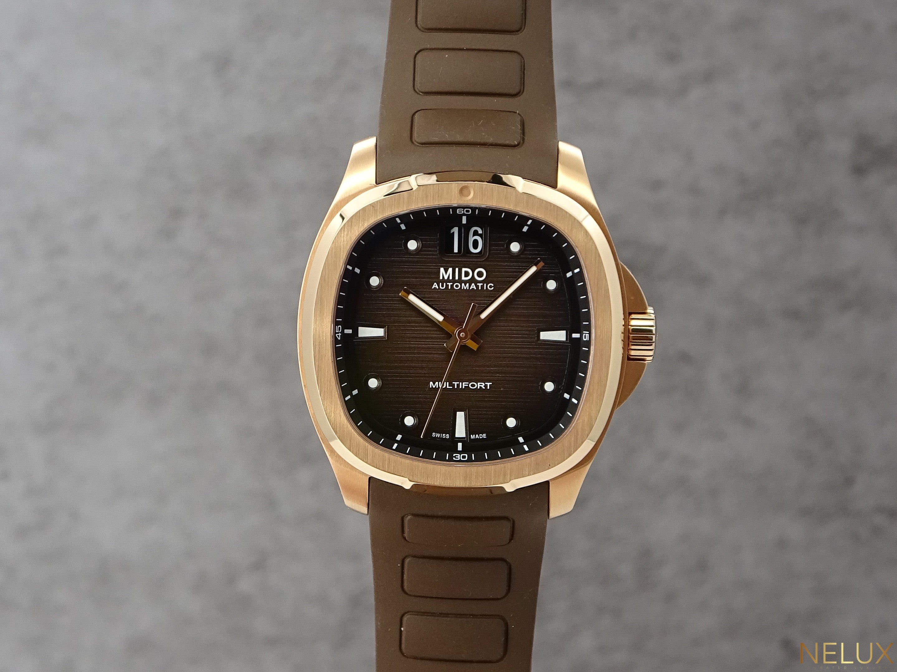 2024 MIDO Multifort TV Big Date Rose Gold Ref. M049.526.37.291.00 – Full Set + Extra Bracelet – Like New