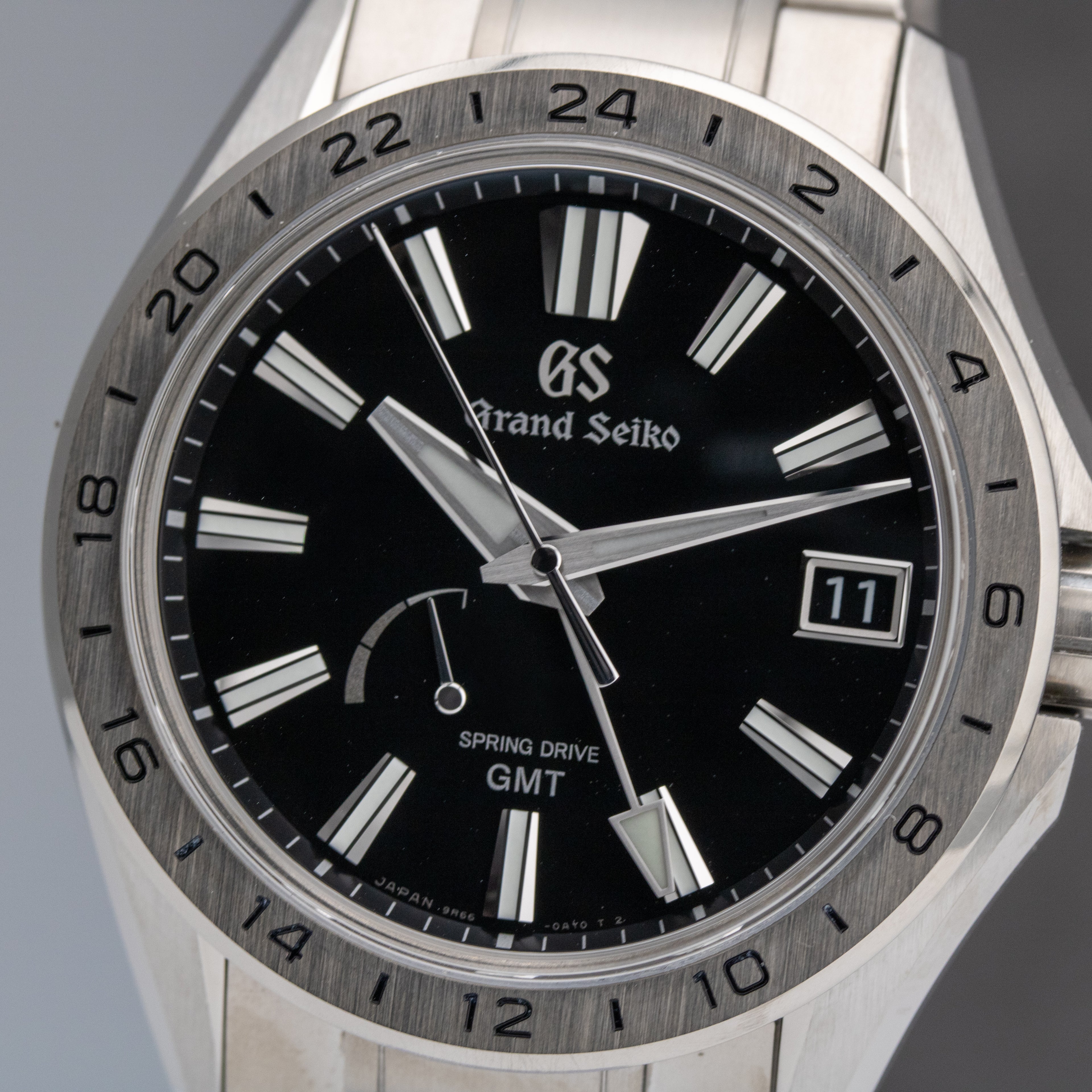 Grand Seiko Evolution 9 Spring Drive GMT Black Dial on Titanium SBGE283 Complete 2022