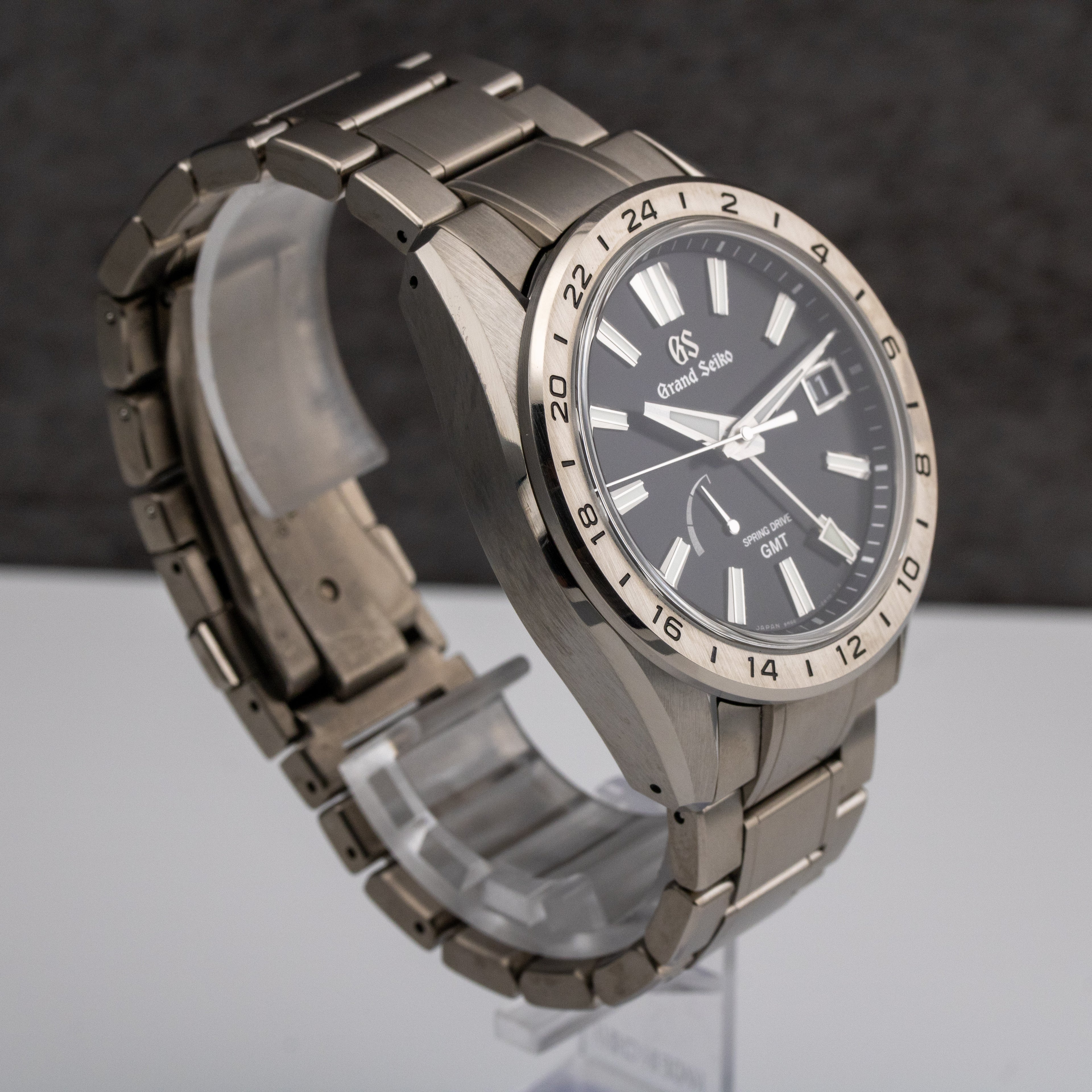 Grand Seiko Evolution 9 Spring Drive GMT Black Dial on Titanium SBGE283 Complete 2022