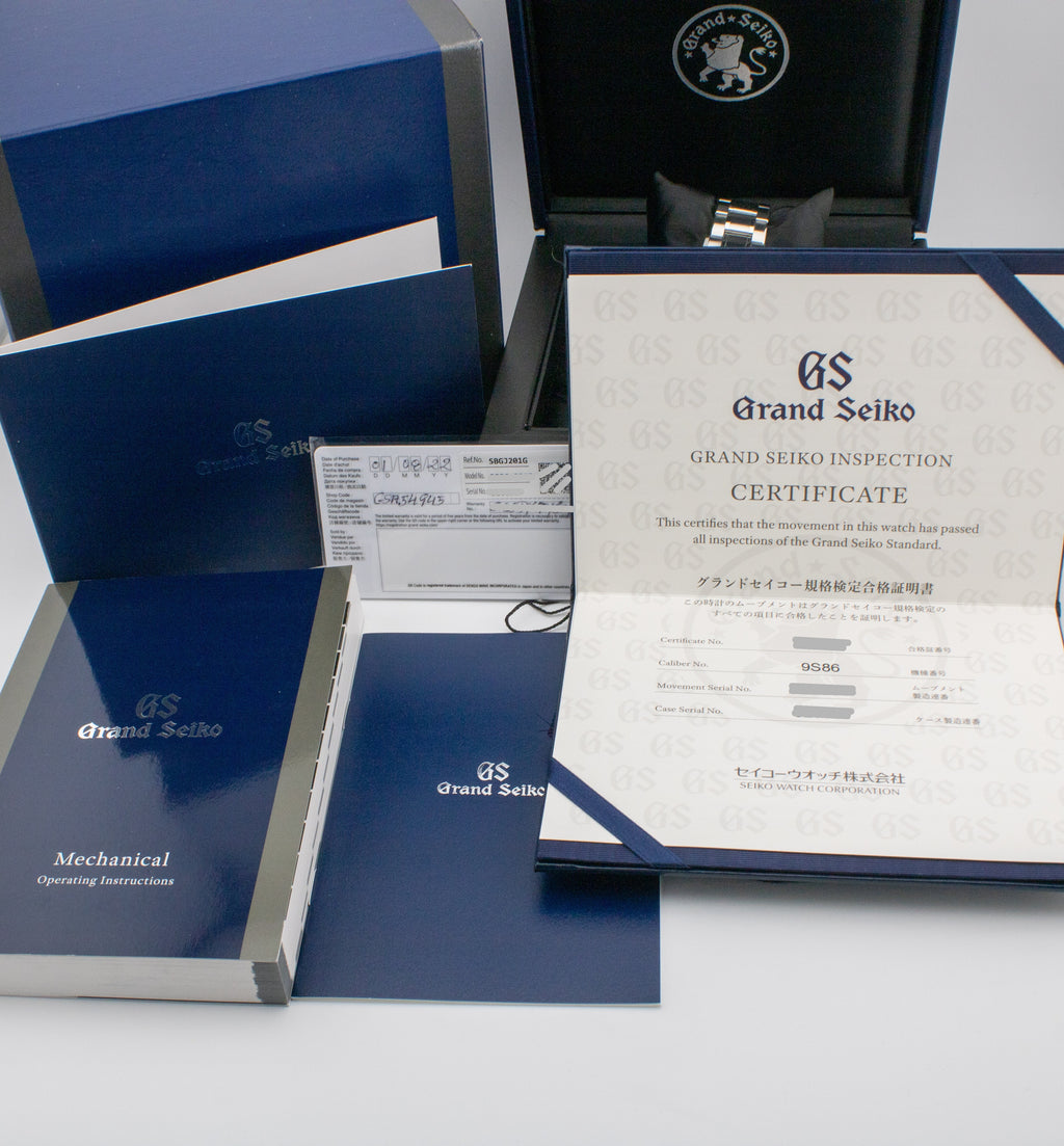 Grand Seiko Hi-Beat GMT White Dial on Stailess Steel SBJG201 Complete 2022