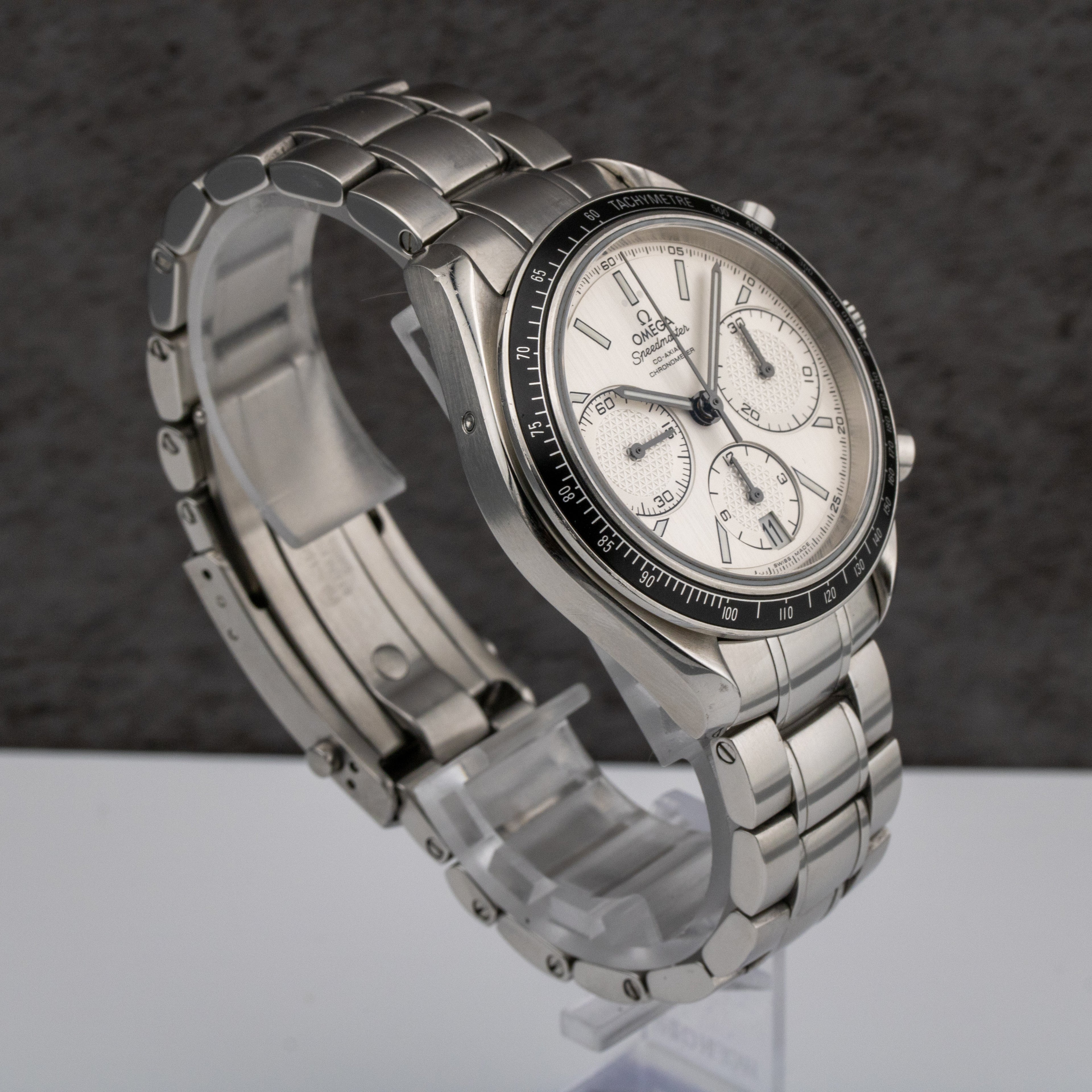 Omega Speedmaster Racing White Dial on Steel 326.30.40.50.02.001 Complete Open Date