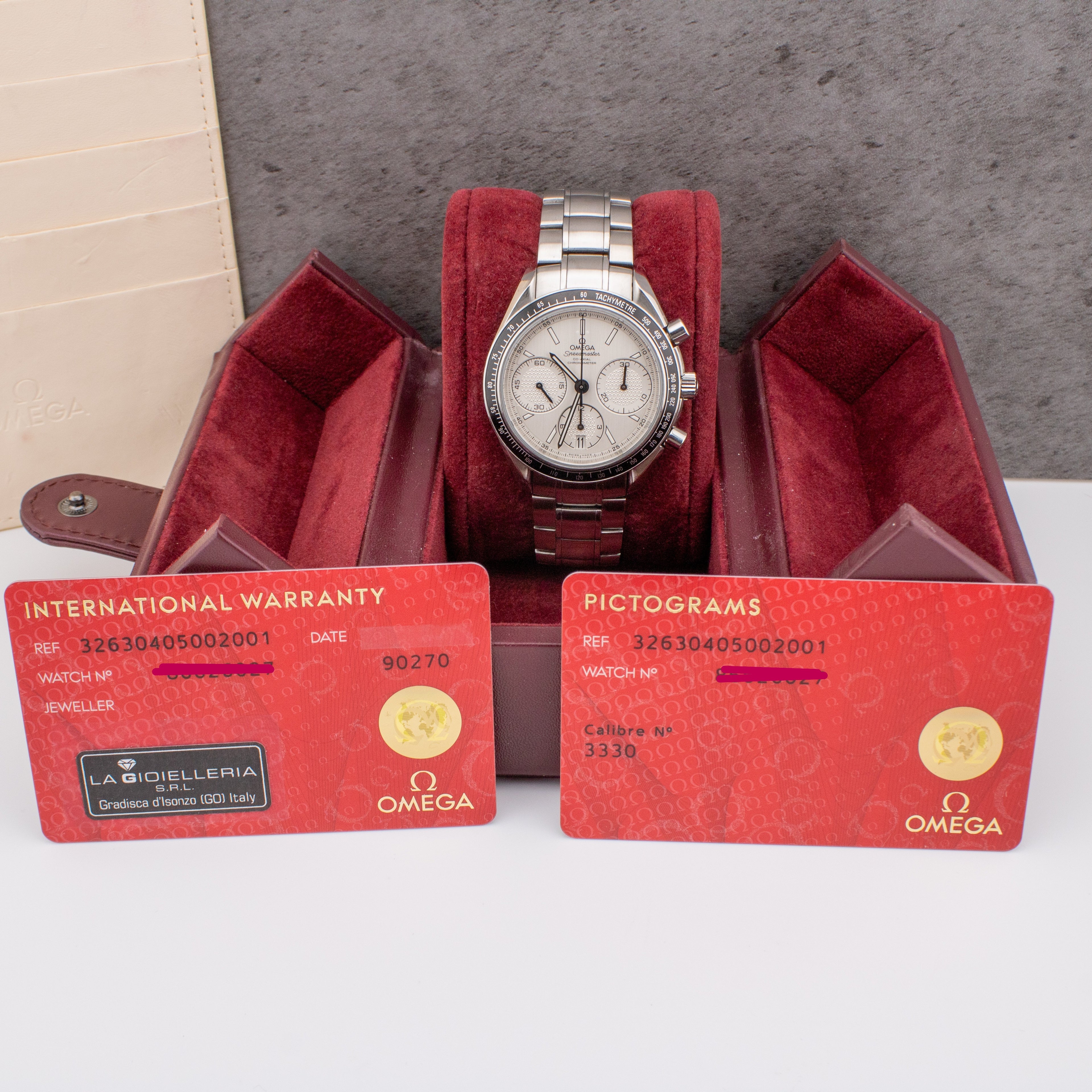Omega Speedmaster Racing White Dial on Steel 326.30.40.50.02.001 Complete Open Date