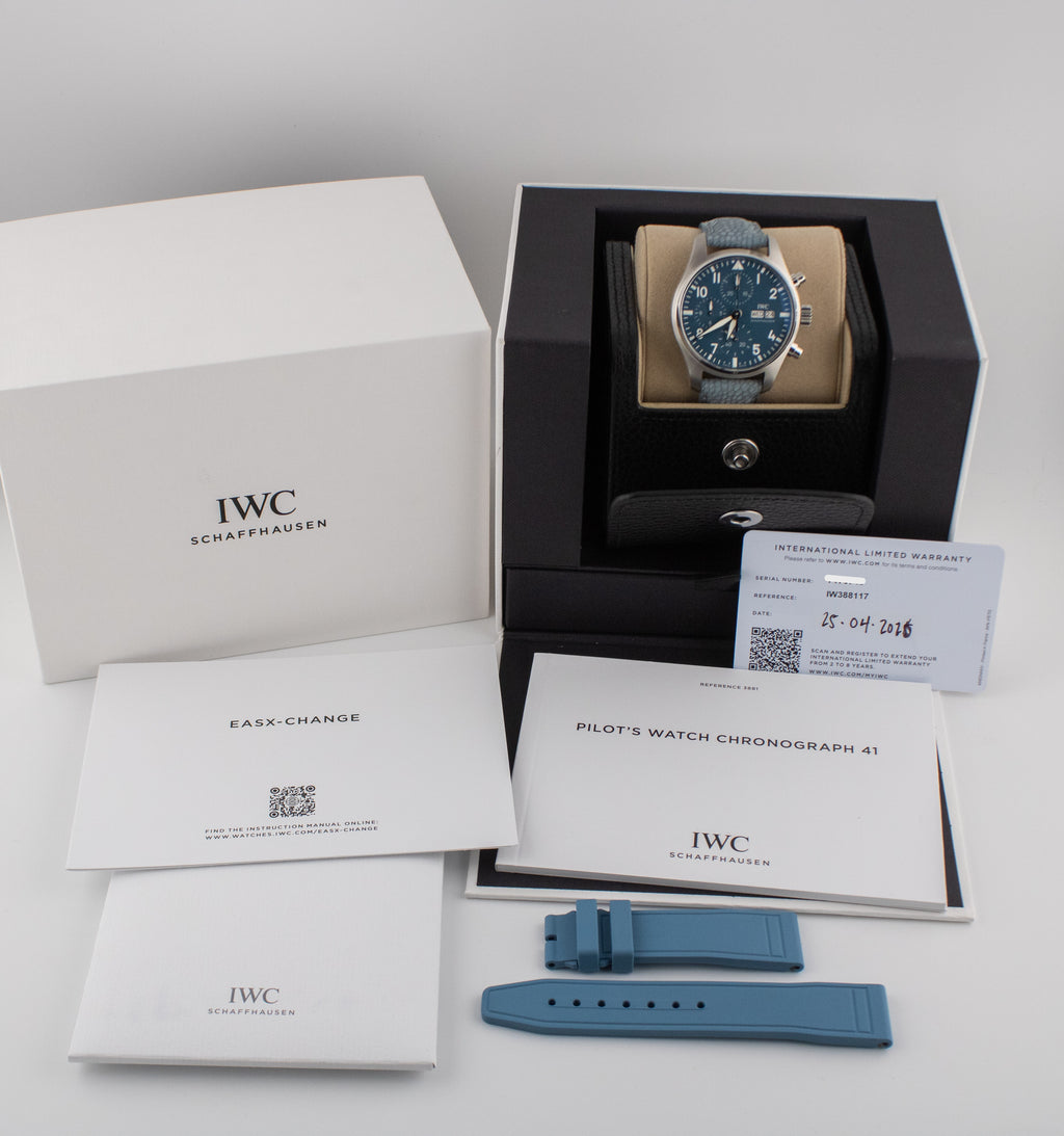 IWC Pilot's Watch Chronograph 41 Blue Dial on Rubber IW388117 Complete 2026