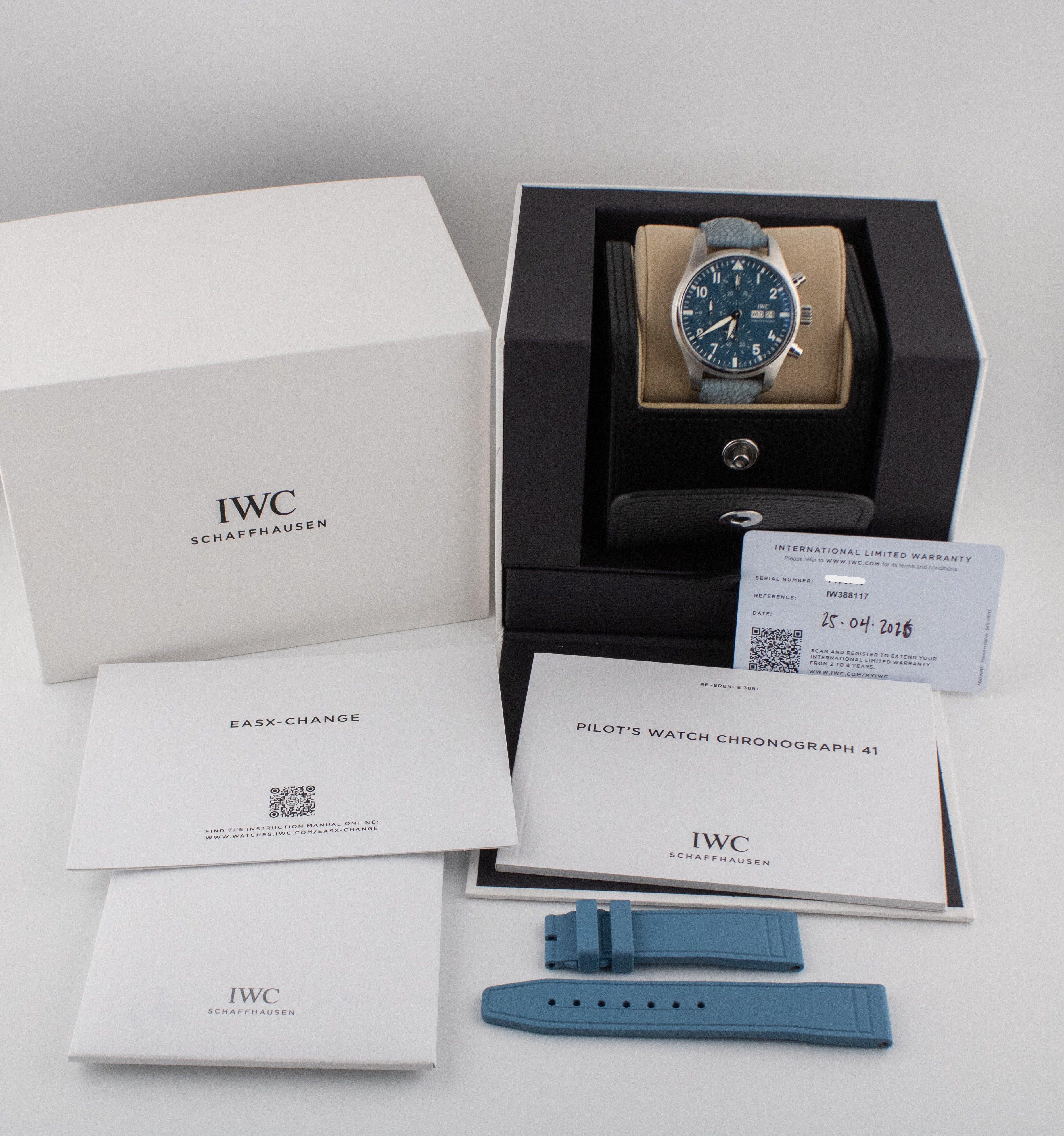 IWC Pilot's Watch Chronograph 41 Blue Dial on Rubber IW388117 Complete 2026