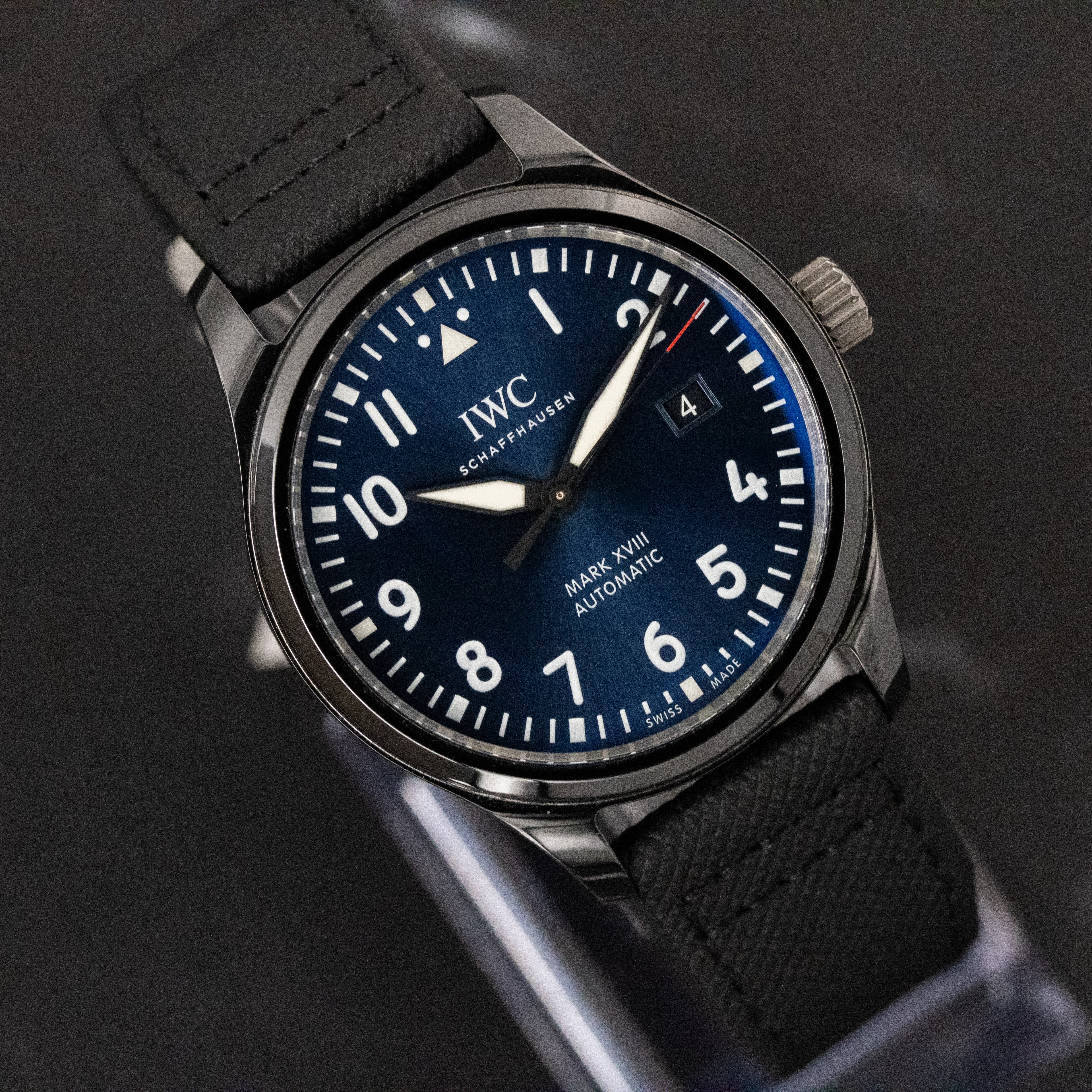 IWC Mark XVIII Laureus Sport for Good Blue Dial on Black Straps IW324703 Complete 2019