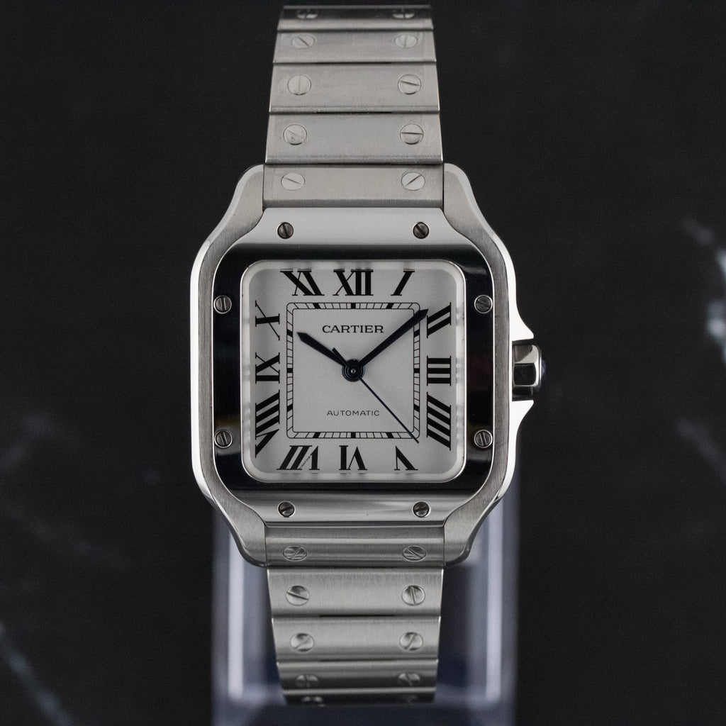 Cartier Santos de Cartier Medium Silver Dial on Bracelet WSSA0029 Complete 2021