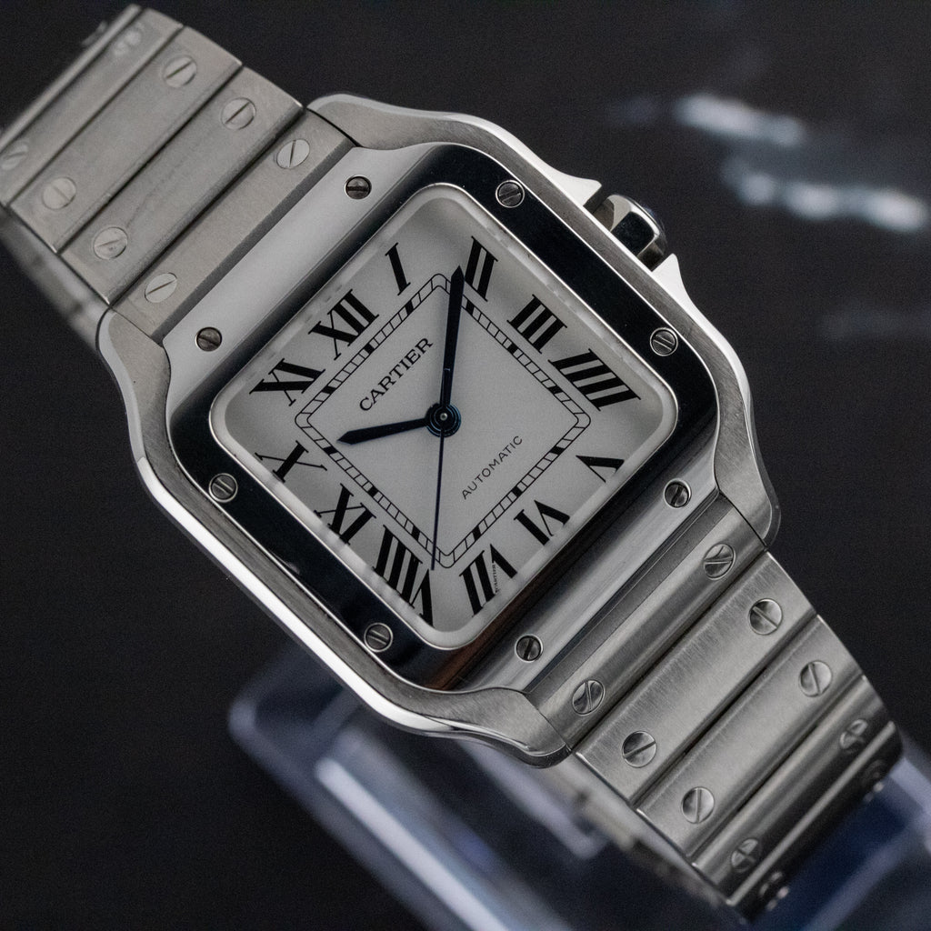 Cartier Santos de Cartier Medium Silver Dial on Bracelet WSSA0029 Complete 2021