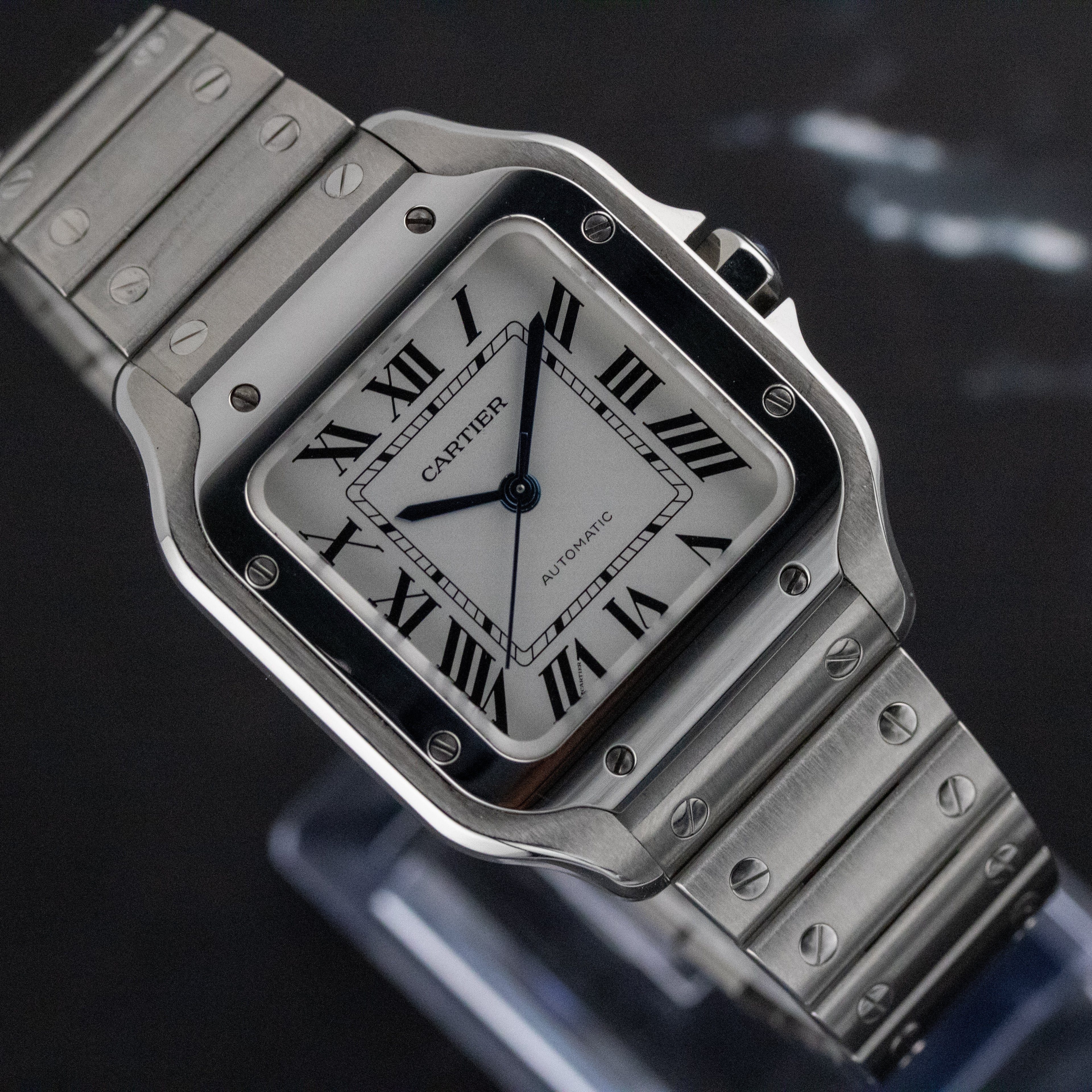 Cartier Santos de Cartier Medium Silver Dial on Bracelet WSSA0029 Complete 2021