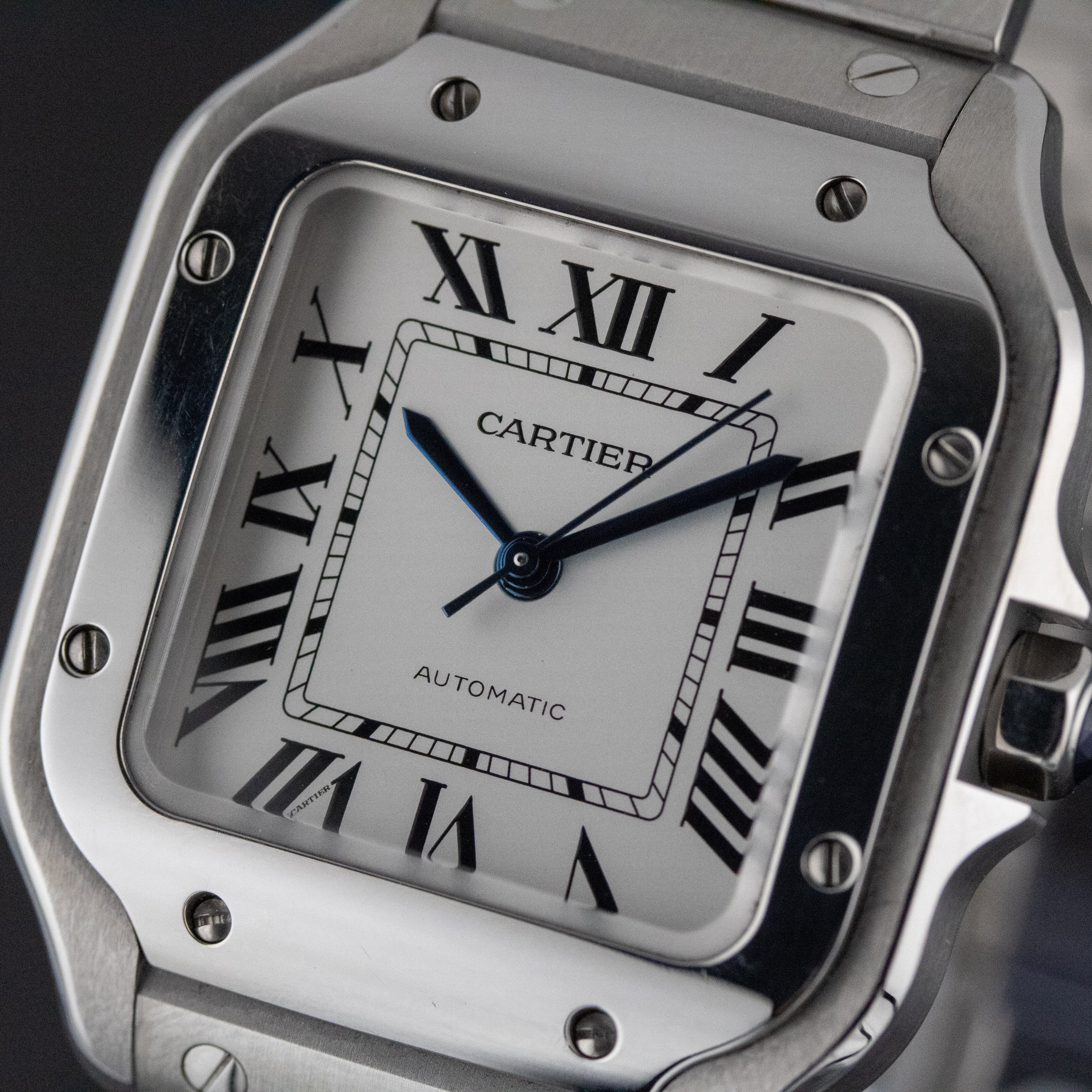 Cartier Santos de Cartier Medium Silver Dial on Bracelet WSSA0029 Complete 2021