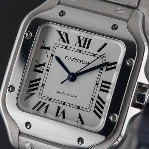 Cartier Santos de Cartier Medium Silver Dial on Bracelet WSSA0029 Complete 2021