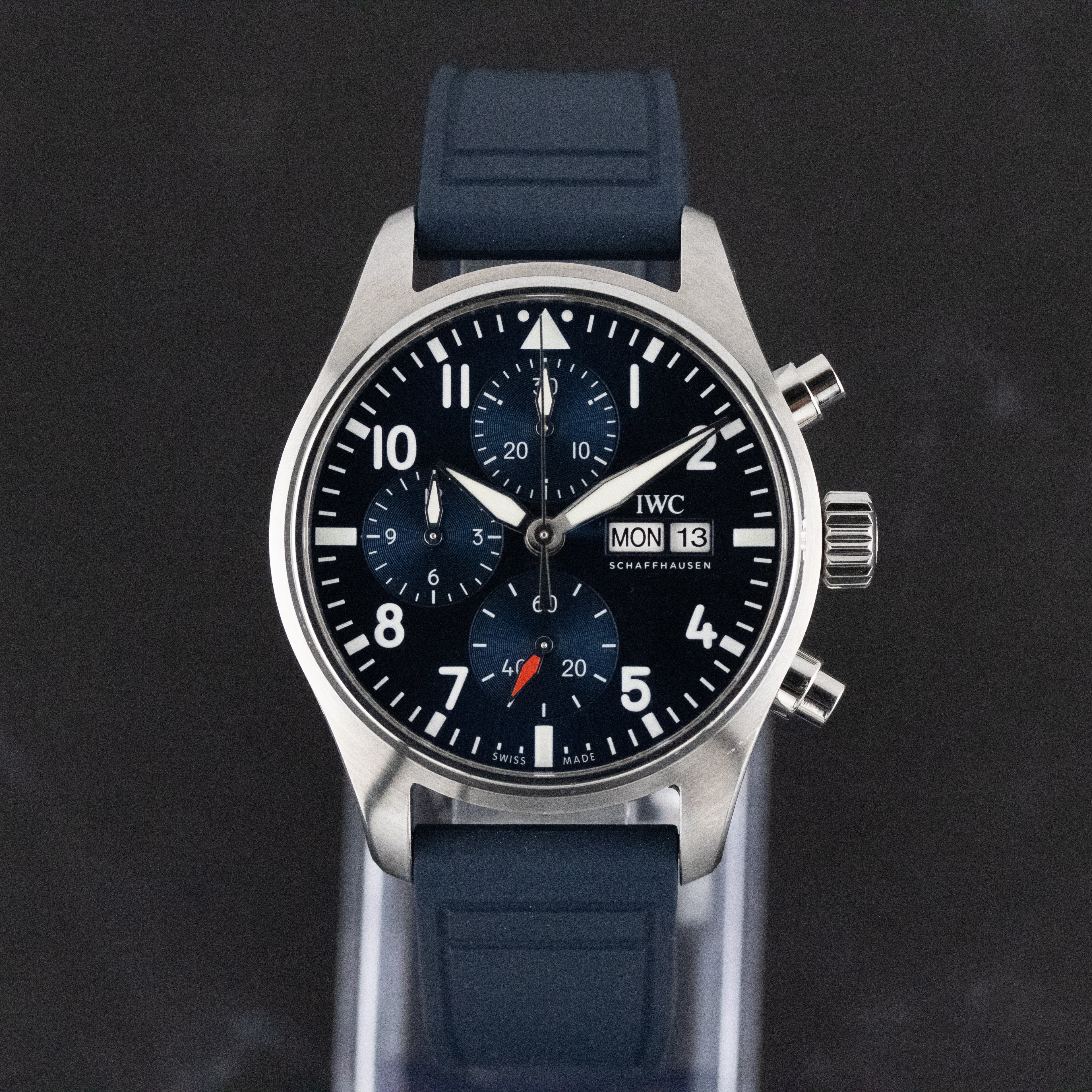IWC Pilot's Watch Chronograph 41 Blue Dial on Rubber Strap IW388101