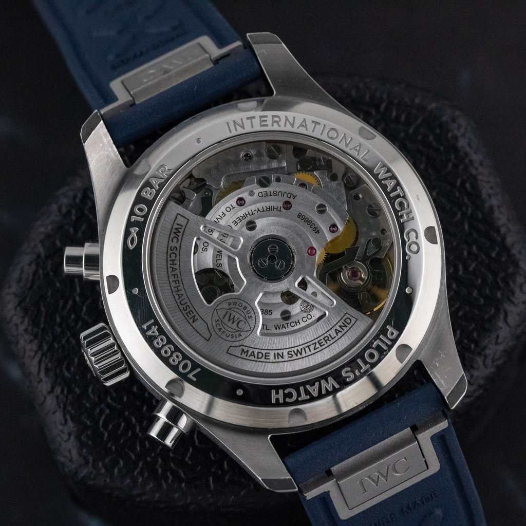 IWC Pilot's Watch Chronograph 41 Blue Dial on Rubber Strap IW388101