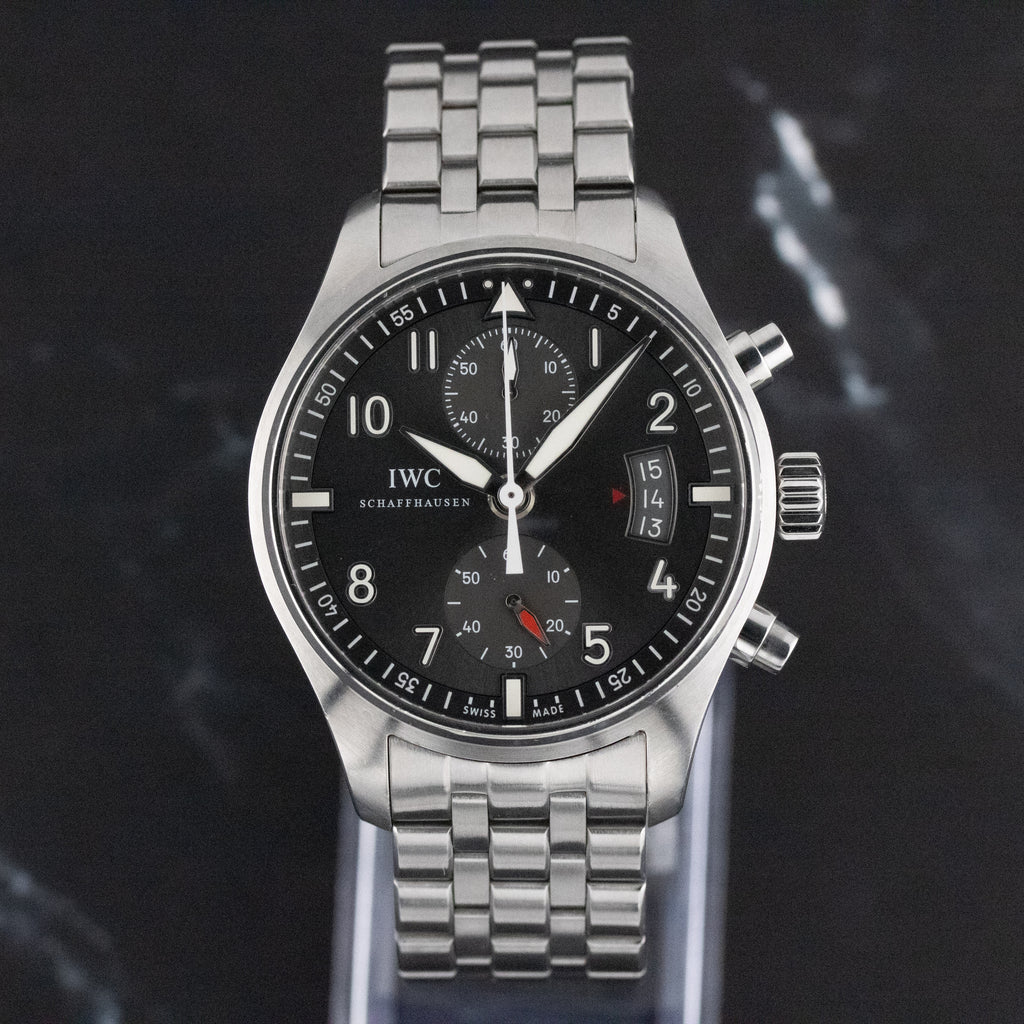 IWC Pilot's Watch Spitfire Chronograph Gray Dial on Bracelet IW387804