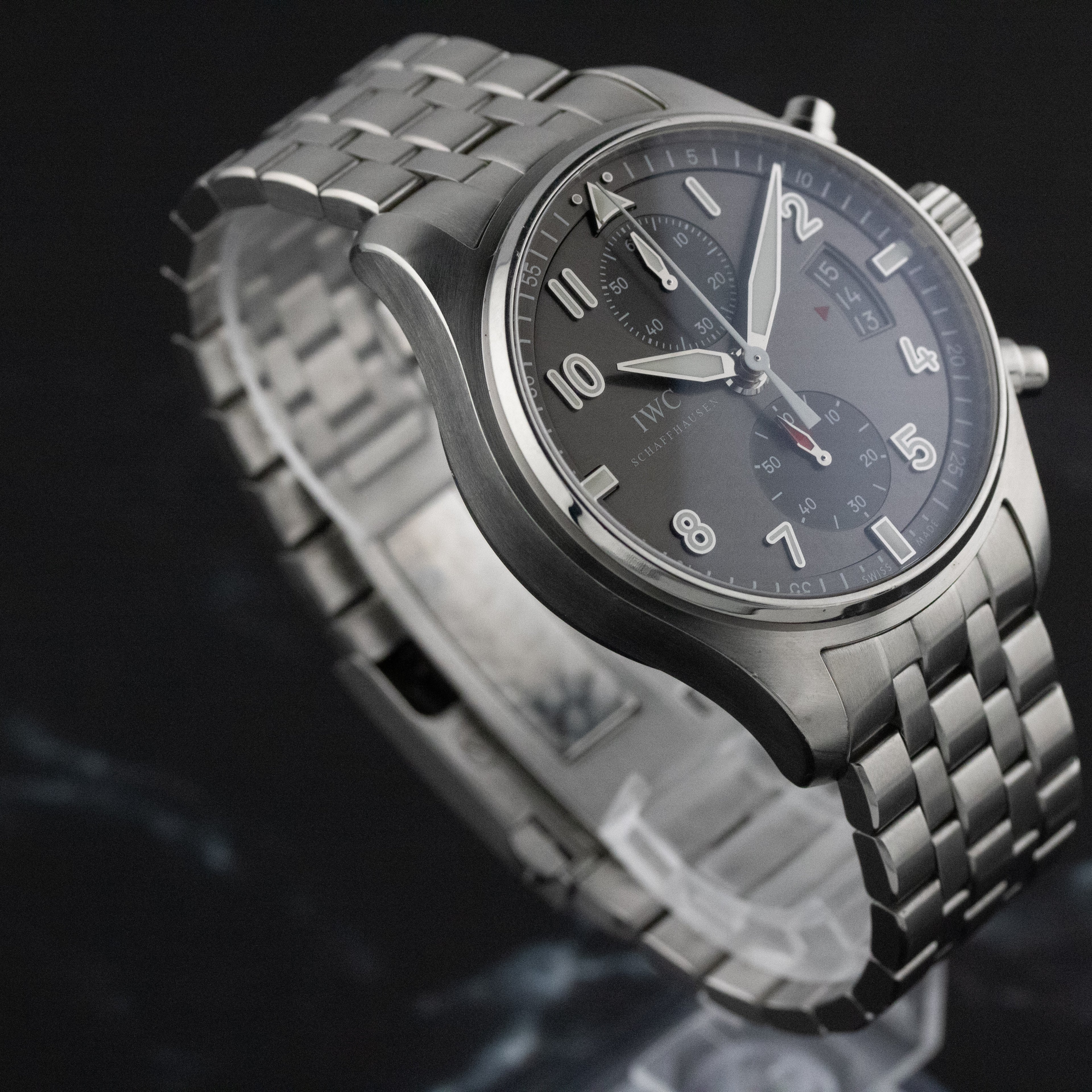 IWC Pilot's Watch Spitfire Chronograph Gray Dial on Bracelet IW387804