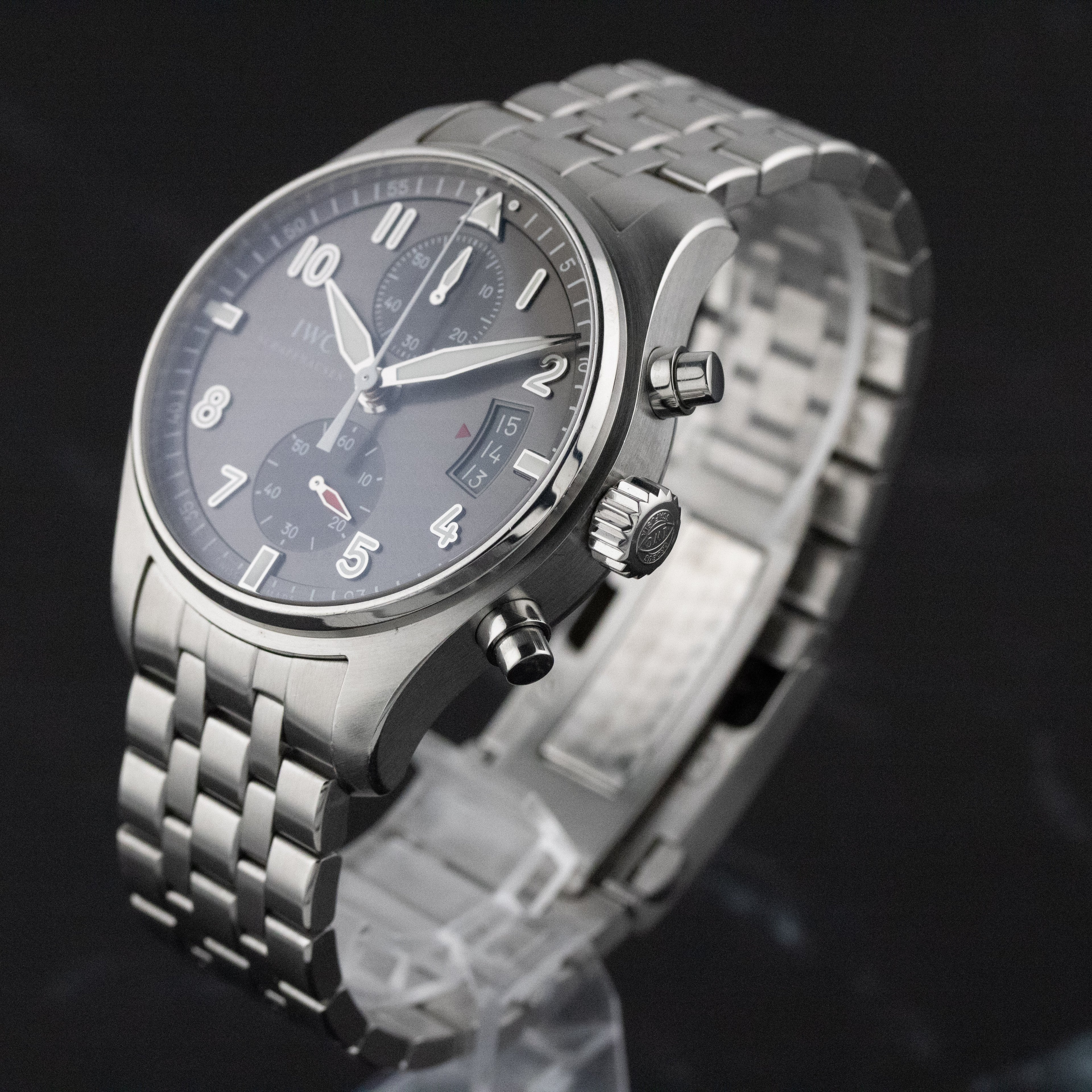 IWC Pilot's Watch Spitfire Chronograph Gray Dial on Bracelet IW387804