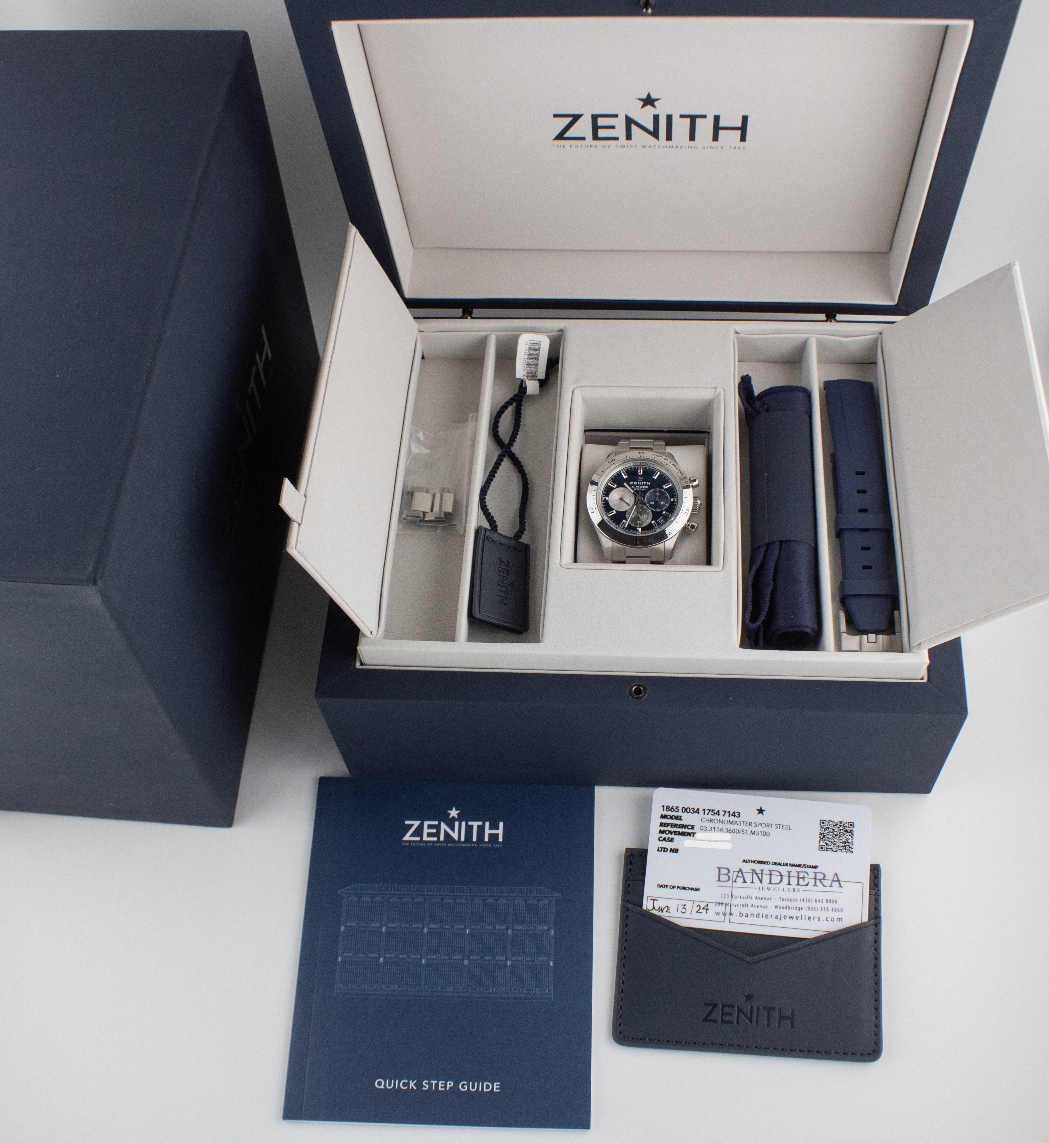 Zenith Chronomaster Sport Blue Dial on Bracelet 03.3114.3600/51.M3100 2024