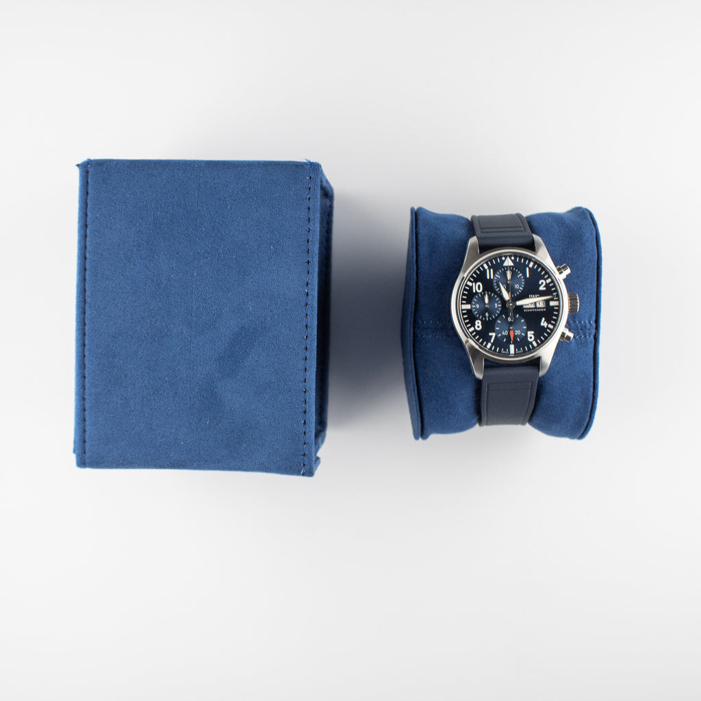 IWC Pilot's Watch Chronograph 41 Blue Dial on Rubber Strap IW388101