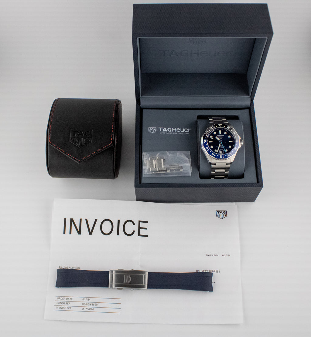 Tag Heuer Aquaracer Professional 300 GMT Automatic GMT Blue Dial on Bracelet WBP5114.BA0013 2024