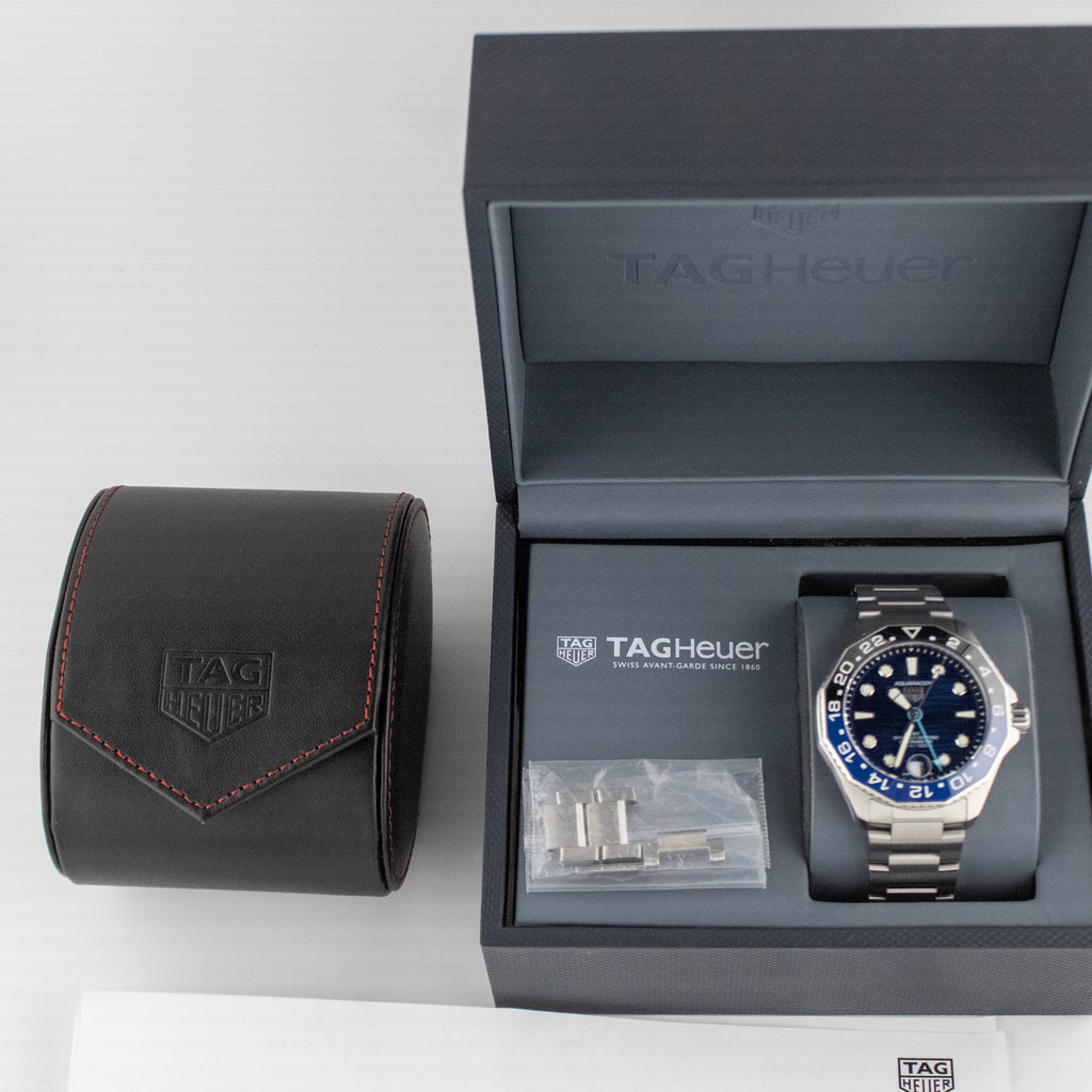 Tag Heuer Aquaracer Professional 300 GMT Automatic GMT Blue Dial on Bracelet WBP5114.BA0013 2024