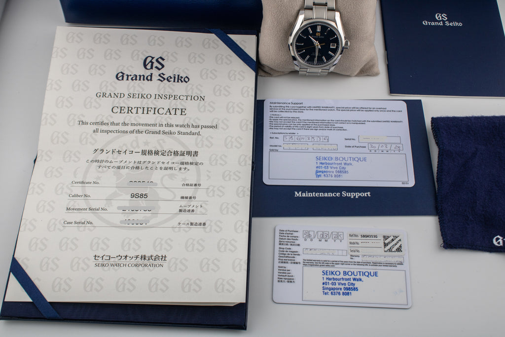 Grand Seiko Heritage Hi-Beat SBGH353 Blue Dial Full Set