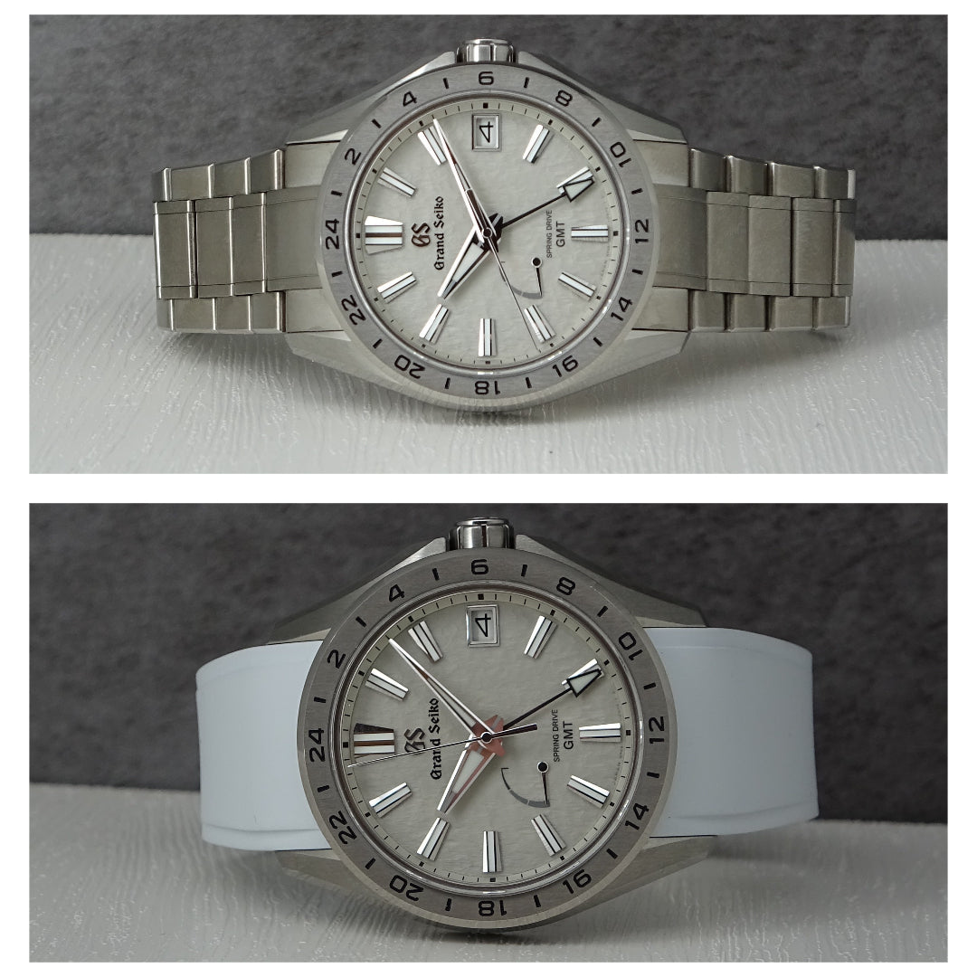 2023 Grand Seiko Evolution 9 Titanium Spring Drive GMT SBGE285 – Extra Strap – Full Set