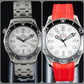 Omega Seamaster Diver 300M 210.30.42.20.04.001 White Dial + OEM Red Rubber Full Set