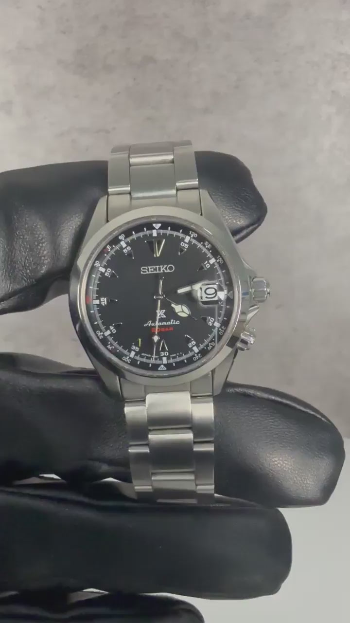 Seiko Prospex Alpinist SPB117 Black Dial + Leather Strap