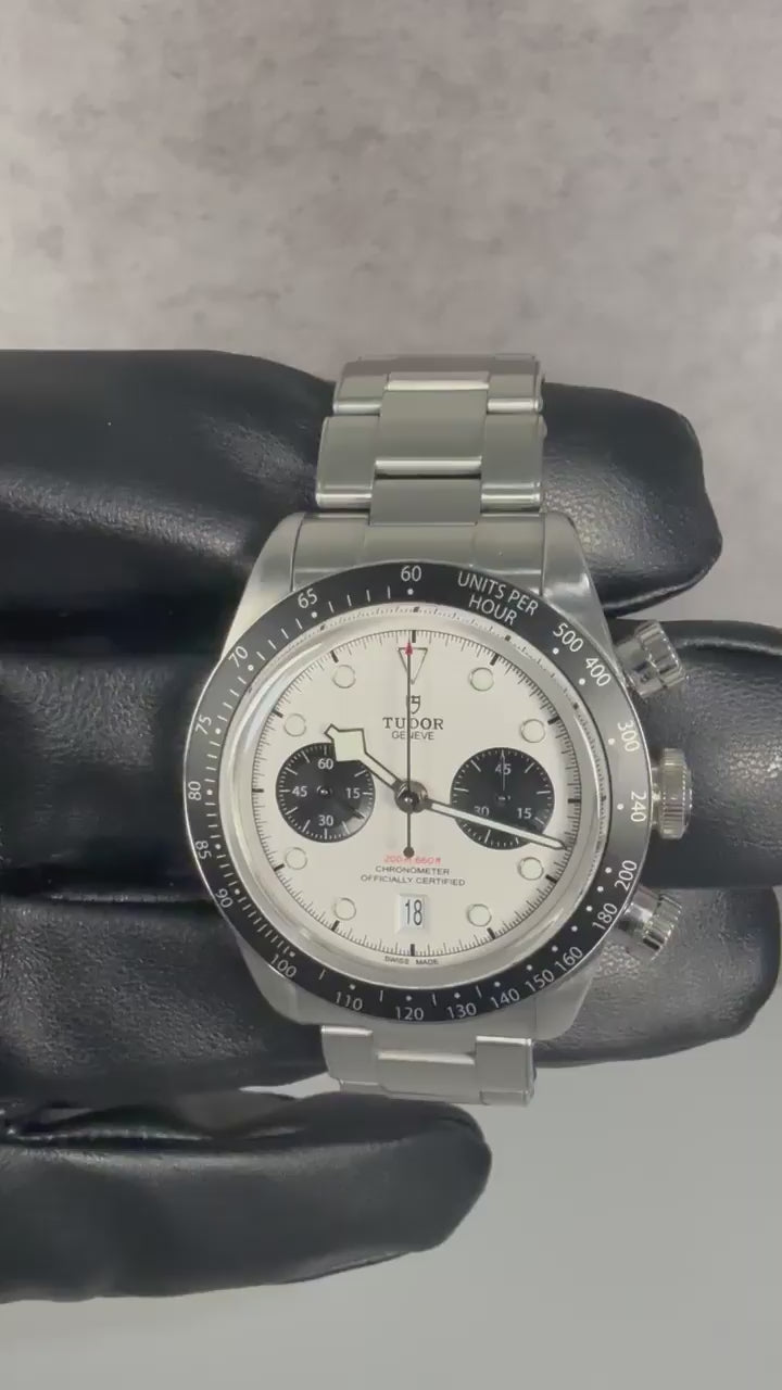 2024 Tudor Black Bay Chronograph 79360N White Dial Panda + Rubber Strap